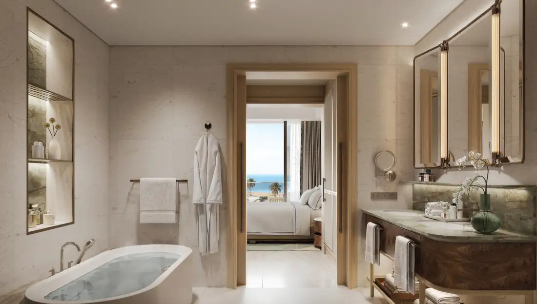 Elegant residence bathroom at Fairmont Residences Al Marjan Island