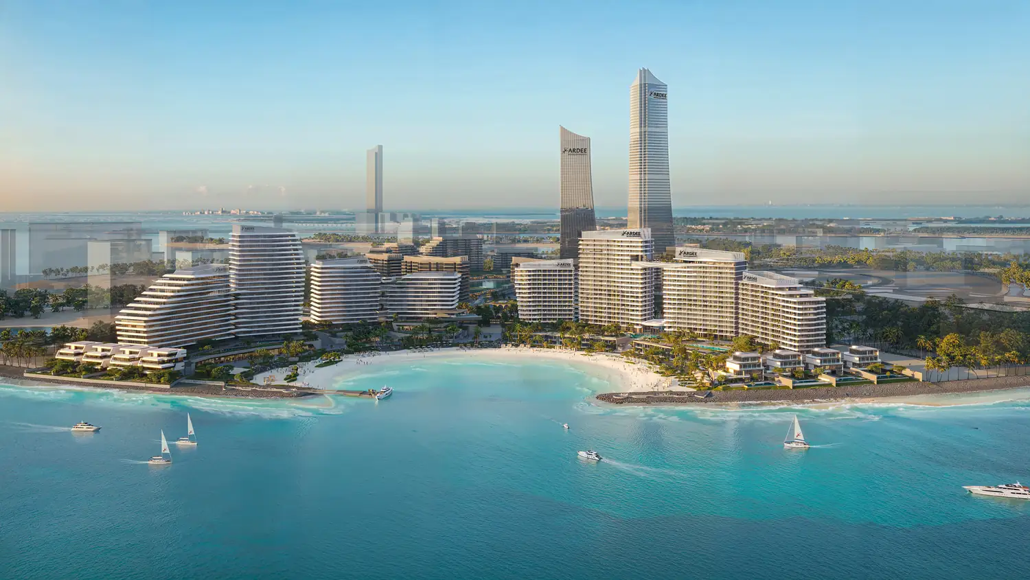 Ardee Al Marjan Island masterplan showing the location of Fairmont Residences